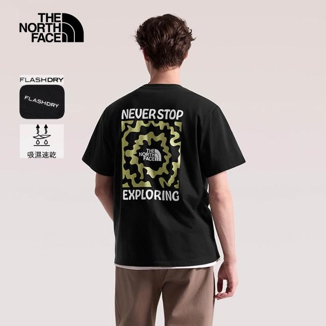 【The North Face】線上獨家款｜北面男女款 FLASHDRY速乾透氣LOGO短T (多款任選)