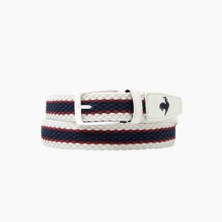 【LE COQ SPORTIF 公雞】高爾夫系列 男款白色舒適透氣百搭款皮帶 QGX0J200