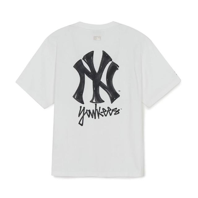 【MLB】涼感 簡約街頭Logo KARINA同款 短袖T恤 紐約洋基隊 (3ATSB0463-三色任選)