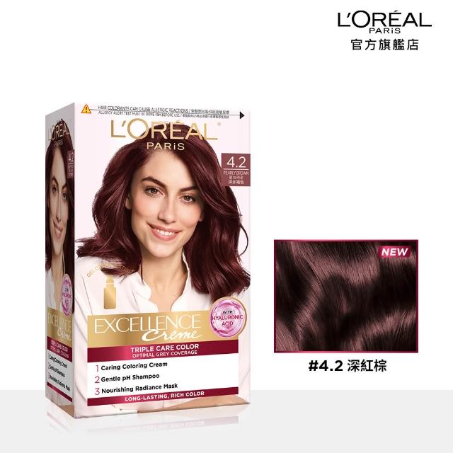 【L’OREAL Paris 巴黎萊雅】限時5折 優媚霜三重護髮染髮霜x4入組-韓韶禧PICK/沙龍級染護