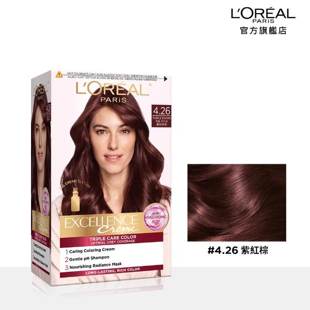 【L’OREAL Paris 巴黎萊雅】限時5折 優媚霜三重護髮染髮霜x4入組-韓韶禧PICK/沙龍級染護