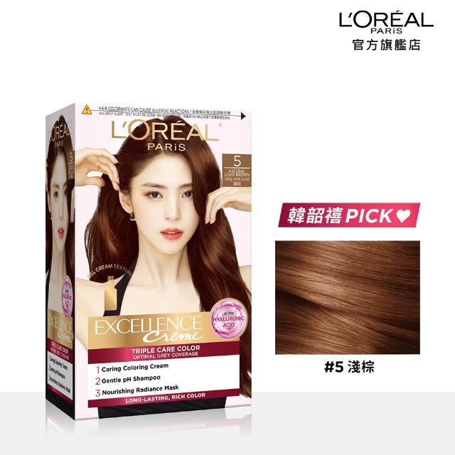 【L’OREAL Paris 巴黎萊雅】限時5折 優媚霜三重護髮染髮霜x4入組-韓韶禧PICK/沙龍級染護