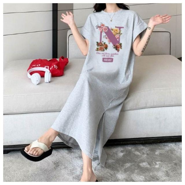 【ASister 小姊姊】momo限定★中大尺碼休閒洋裝☆必收顯瘦切袖連身裙(3款_多色_M-4XL #Flagship0027)