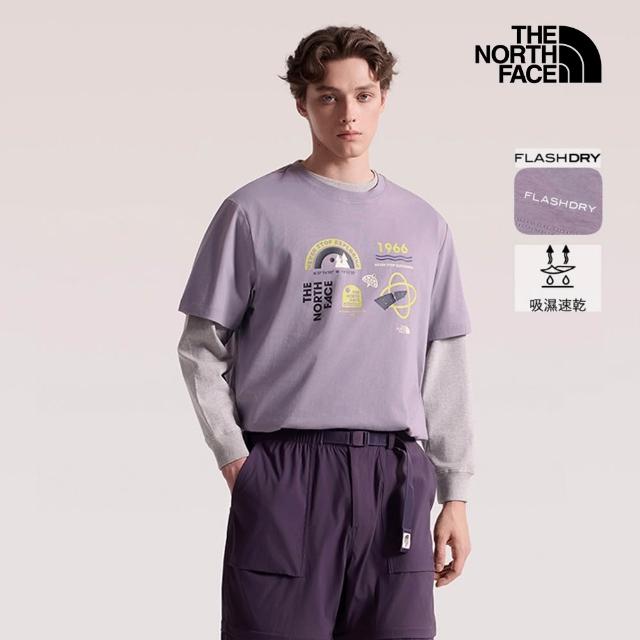 【The North Face】北面男女款FLASHDRY速乾印花短袖T恤 (多款任選)