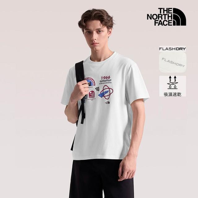 【The North Face】北面男女款FLASHDRY速乾印花短袖T恤 (多款任選)
