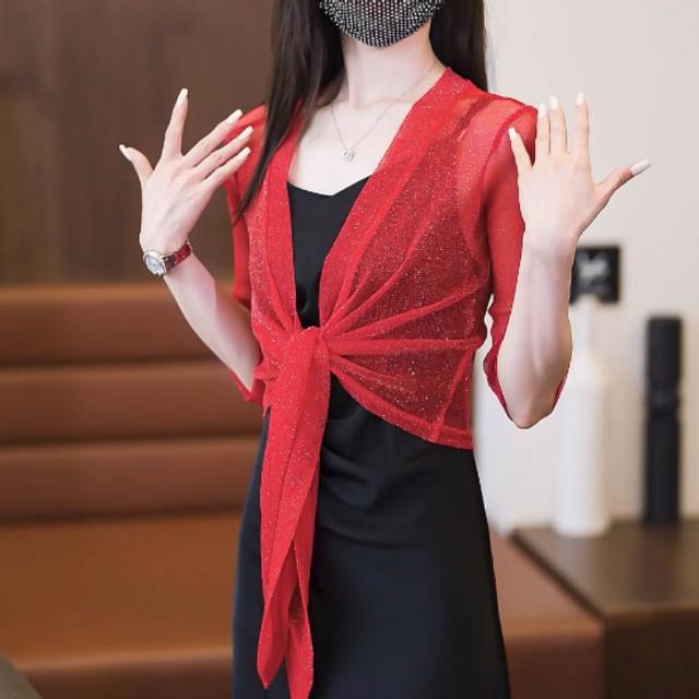 【巴黎精品】現貨限搶 罩衫天絲防曬外套絲質上衣法式名媛(夏日冷氣空調輕薄半透女外套5款a1bs1)