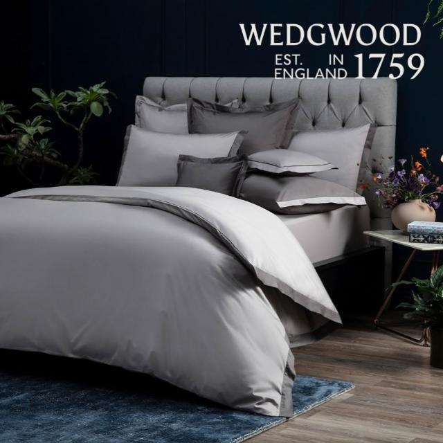 【WEDGWOOD】天絲薄被套床包枕套四件組 雙人任選 (薩佛簡約素面｜80支350織)