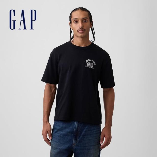 【GAP】男裝 重磅寬鬆 Gap Logo 短版短袖T恤-多款任選(895176&895178)