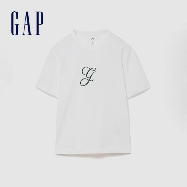 【GAP】男裝 重磅寬鬆 Gap Logo 短版短袖T恤-多款任選(895176&895178)