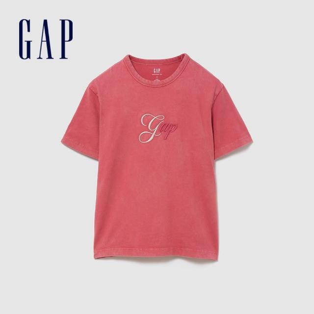 【GAP】男裝 重磅寬鬆 Gap Logo 短版短袖T恤-多款任選(895176&895178)