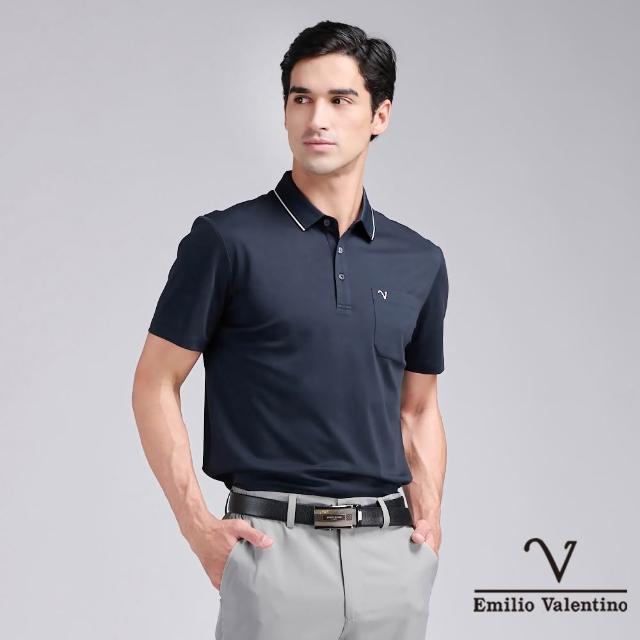 【Emilio Valentino 范倫鐵諾】男款polo衫 男上衣 商務休閒 口袋 男士 吸排涼感/舒適棉 短袖polo衫(多款)