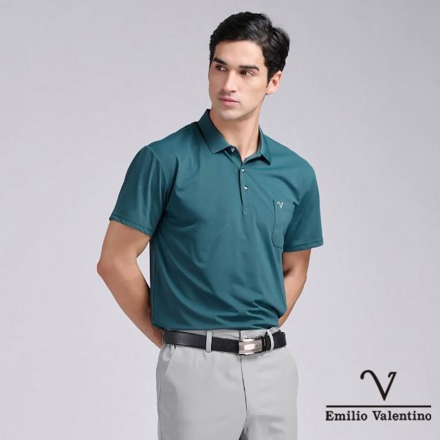 【Emilio Valentino 范倫鐵諾】男款 polo衫 男/短袖/商務休閒/素色/涼感/男/上衣/七夕/情人節/送禮(任選)
