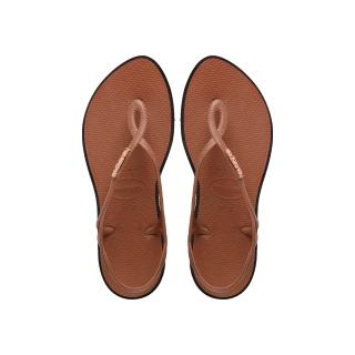 【havaianas 哈瓦仕】涼鞋 女鞋 夾腳拖 拖鞋 尖頭 Luna Point 咖啡色 4149921-1696W (哈瓦士)