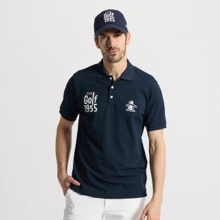 【Munsingwear】企鵝牌 男款藏青色 3D立體感毛巾繡涼感短袖POLO衫 MGXJ2038