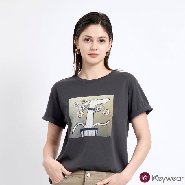 【KeyWear 奇威名品】網路獨家印花/刺繡/蕾絲/短袖上衣T恤(精選多款)