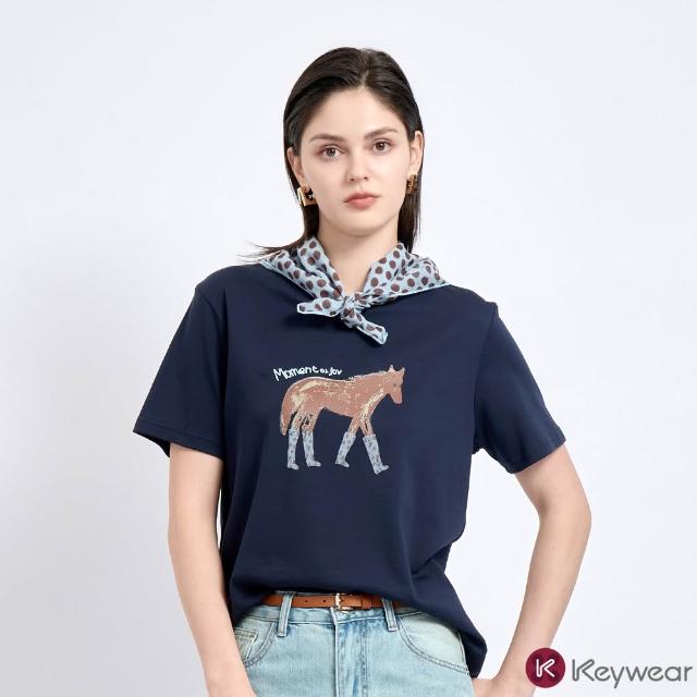 【KeyWear 奇威名品】網路獨家印花/刺繡/蕾絲/短袖上衣T恤(精選多款)
