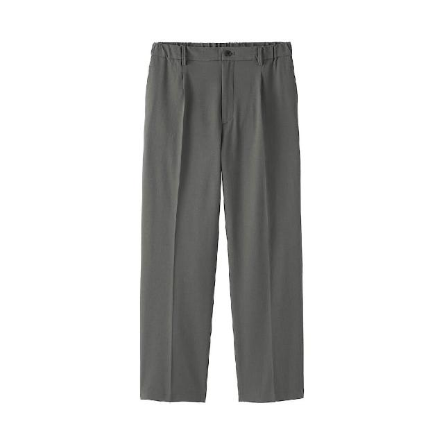【MUJI 無印良品】女透氣彈性泡泡紗舒適錐形褲(深灰/黑色/淺綠/深藍)