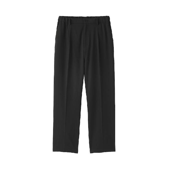 【MUJI 無印良品】女透氣彈性泡泡紗舒適錐形褲(深灰/黑色/淺綠/深藍)