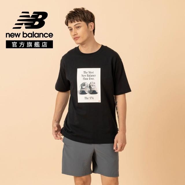 【NEW BALANCE】NB 袖T 插圖短袖上衣_男性_黑/淺灰_MT61B0WFAHH_MT61B0WFBK(美版 版型偏大)