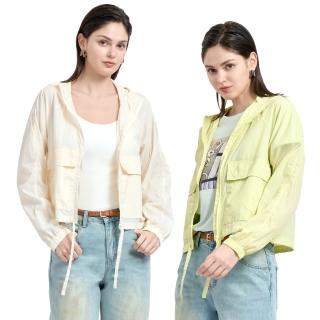 【KeyWear 奇威名品】輕薄抗溫差連帽短版外套(共2色)