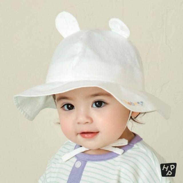 【Happy Prince】韓國製 Babyboo立體耳朵純棉嬰兒童遮陽帽(寶寶防曬漁夫帽繫帶防掉)