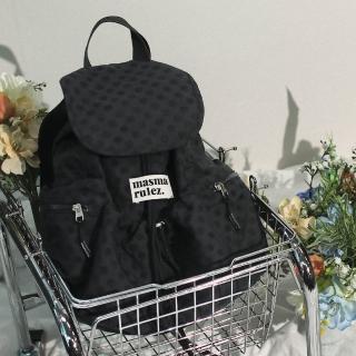 【Masmarulez】迷你翻蓋點點束口後背包(韓國小巧百搭 女生潮流時尚)