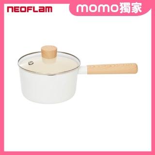 【NEOFLAM】Vivid系列陶瓷塗層單柄湯鍋16公分-白+玻璃蓋(不挑爐具 瓦斯爐電磁爐可用)