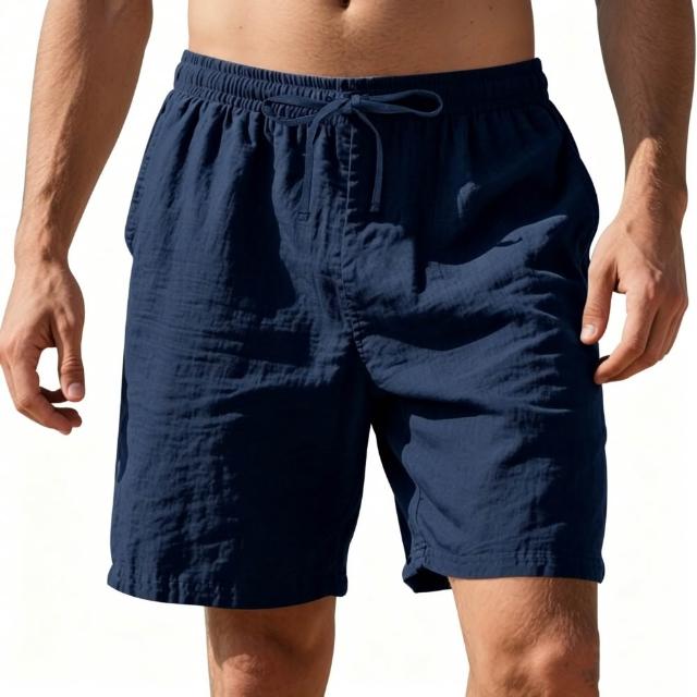 【巴黎精品】快速出貨 男亞麻褲棉麻短褲大碼寬褲透氣吸汗(沙灘五分運動休閒褲男短褲子5色b1a42）