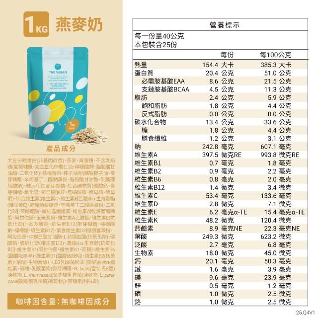 【THE VEGAN 樂維根】經典植物優蛋白 一組入 1KG/袋(優蛋白.高蛋白.蛋白粉.台灣製造.全素)