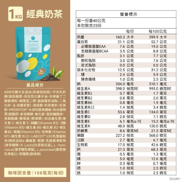 【THE VEGAN 樂維根】經典植物優蛋白 一組入 1KG/袋(優蛋白.高蛋白.蛋白粉.台灣製造.全素)