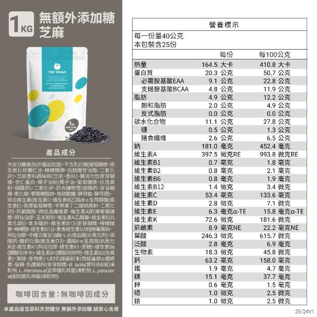 【THE VEGAN 樂維根】經典植物優蛋白 一組入 1KG/袋(優蛋白.高蛋白.蛋白粉.台灣製造.全素)