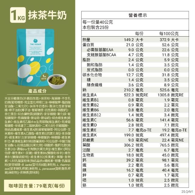 【THE VEGAN 樂維根】經典植物優蛋白 一組入 1KG/袋(優蛋白.高蛋白.蛋白粉.台灣製造.全素)