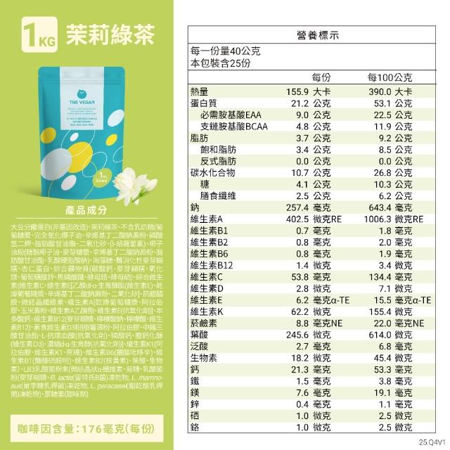 【THE VEGAN 樂維根】經典植物優蛋白 一組入 1KG/袋(優蛋白.高蛋白.蛋白粉.台灣製造.全素)