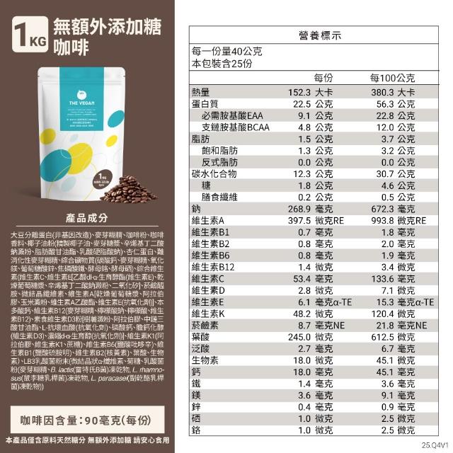 【THE VEGAN 樂維根】經典植物優蛋白 一組入 1KG/袋(優蛋白.高蛋白.蛋白粉.台灣製造.全素)