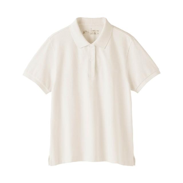 【MUJI 無印良品】女鹿子織短袖POLO衫(柔白/黑色/柔白橫紋/暗藍橫紋/煙燻棕橫紋)