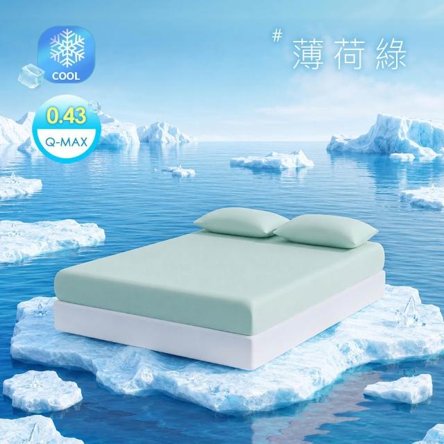 【BELLE VIE】冰河瞬涼高彈力加大床包枕套三件組(180x200cm 歐規)｜Q-MAX極致涼感紗．12色絕美系列
