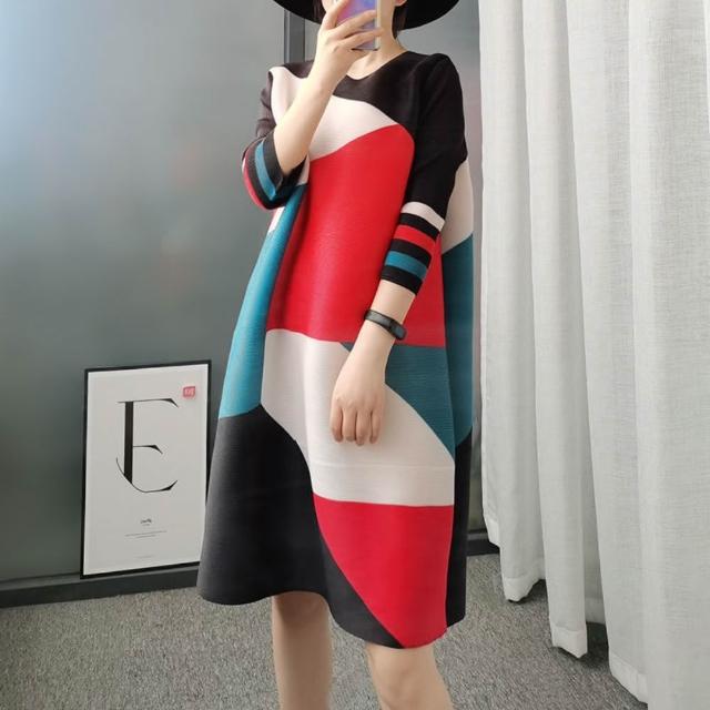 【巴黎精品】現貨+預購 三宅風皺褶衣連身裙壓褶洋裝大尺碼女裝連衣裙(時尚無袖背心女裙子3款b1a63 B)