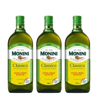 【Monini】莫尼尼特級冷壓初榨橄欖油500mx3瓶l(可生飲/出廠酸價0.3%/義大利市佔第一名)