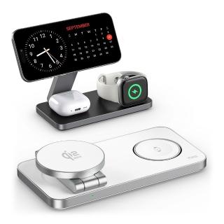 【YOMIX 優迷】Qi2.2 25W三合一折疊磁吸無線充電座(MagSafe/Apple watch/AirPods/iPhone/支援多設備)