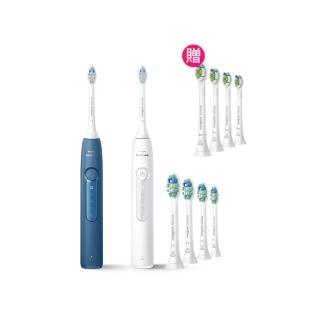 電動牙刷 【Philips 飛利浦】HX5191 Sonicare舒適潔淨音波電動牙刷+智能牙菌斑清除刷頭4入組(白)
