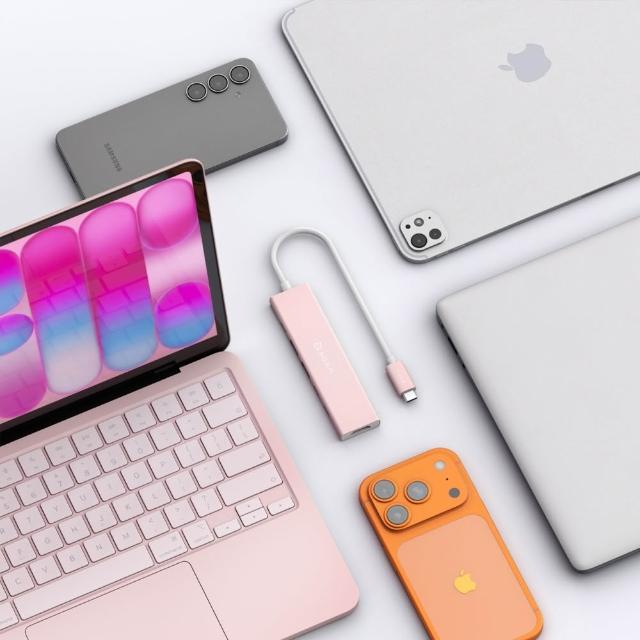 【ADAM 亞果元素】Hub DE06 USB-C 6合一多功能集線器(隨插即用)