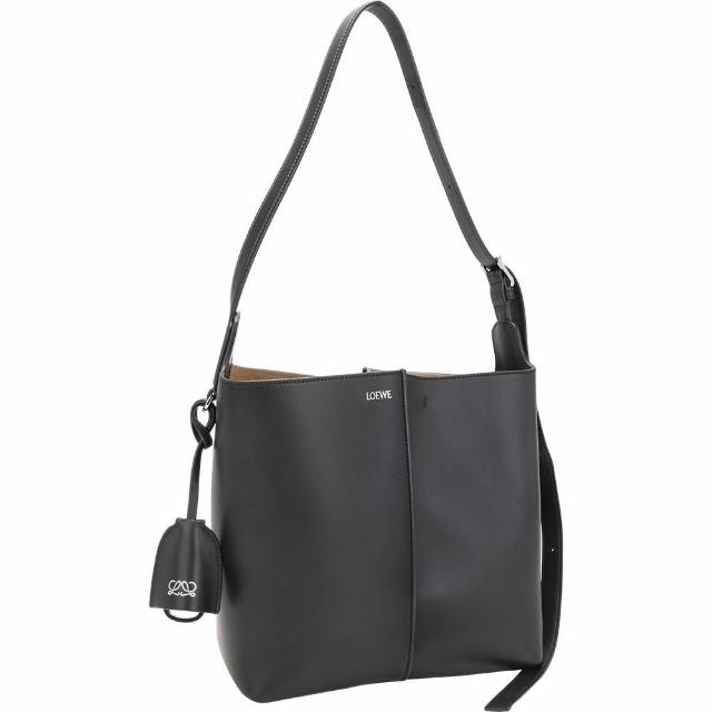 【LOEWE 羅威】Bilbao 中型 3揹法 光滑小牛皮梯形水桶包(2色 手提 單肩揹 斜揹)