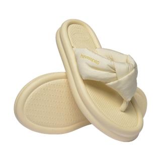 【havaianas 哈瓦仕】拖鞋 女鞋 夾腳拖鞋 雲朵 澎澎帶 厚底 增高 Over Puffed 燕麥奶 4150281-9256W