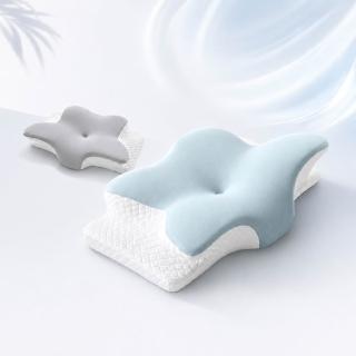 【MIT iLook】超值2入 皇の夢枕-6D護頸除鼾釋壓好眠涼感蝶型記憶枕頭1入(2.0升級版)