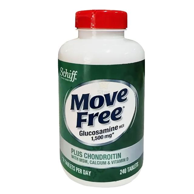 【Move Free 益節】Schiff 益節 葡萄糖胺+軟骨素+MSM+維生素D+鈣錠 240錠
