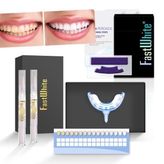 【FastWhite 齒速白】藍光牙齒鑽白系統+紫 牙齒亮白貼片14包 優惠組合筆(不含傳統氧化劑)