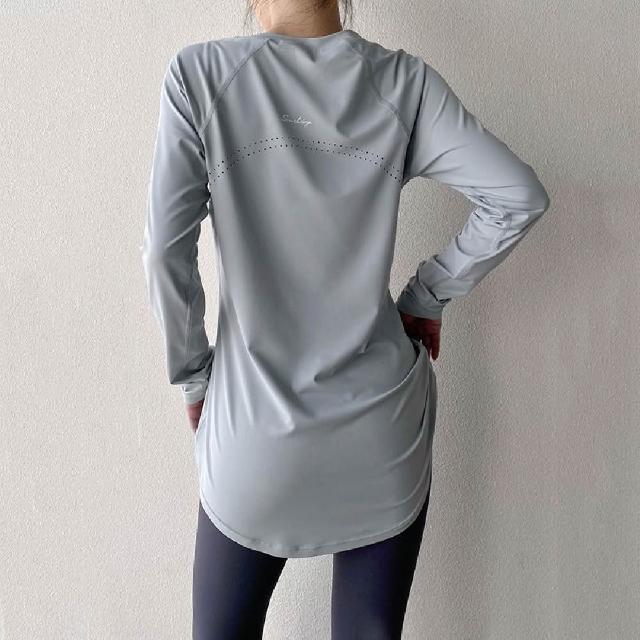 【巴黎精品】現貨+預購 運動上衣瑜珈服訓練健身跑步短袖運動T恤(中長款遮臀顯瘦速乾衣女運動服7色f1aa16)