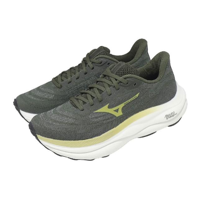 MIZUNO 美津濃】慢跑鞋Wave Sky 9 男鞋綠厚底緩震運動鞋J1GC2502-66