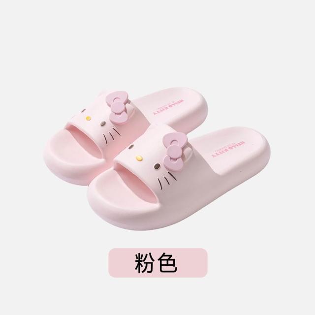 【HELLO KITTY】大頭像簡約造型EVA輕量舒適柔軟厚底防滑防水室內外休閒涼拖鞋-四款可選(三麗鷗)