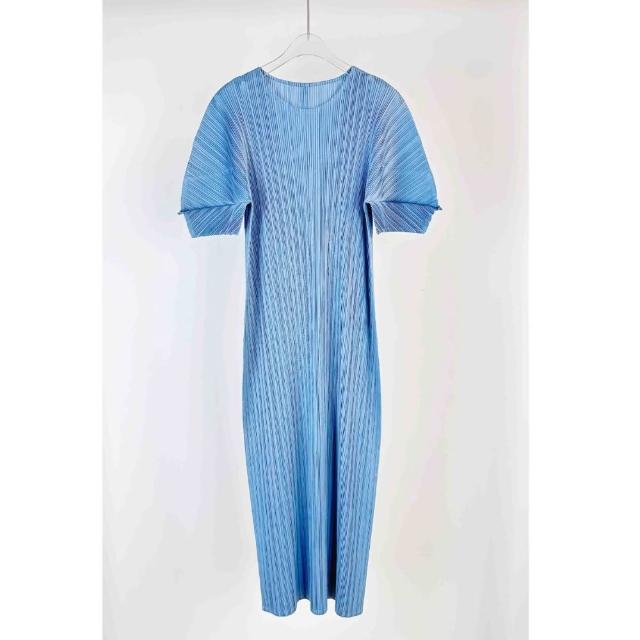 【巴黎精品】現貨+預購 三宅風皺褶衣服連身裙褶皺上衣洋裝名媛大尺碼女裝(無袖長裙女裙子5款b1a76 C)
